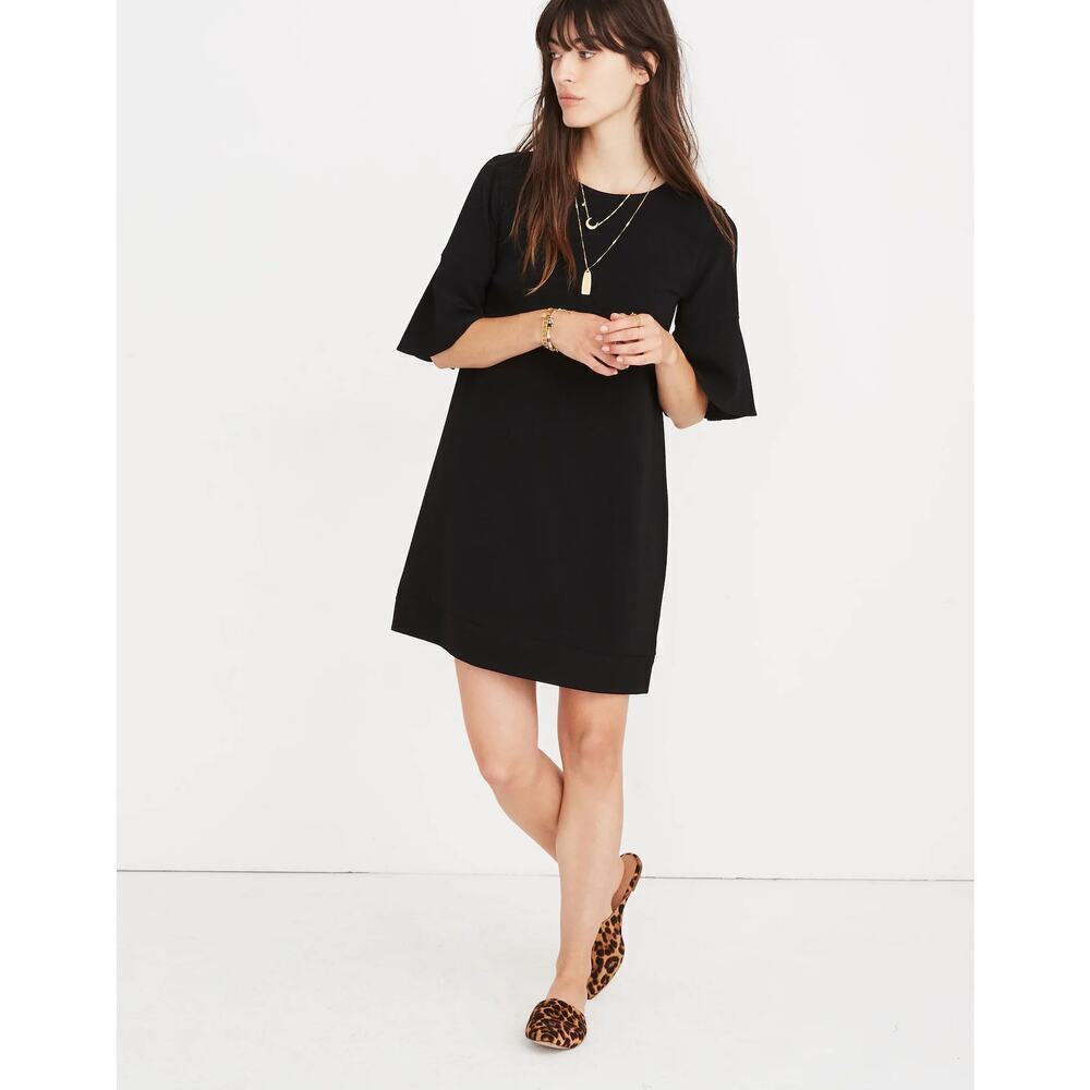Madewell Womens Flutter Sleeve Black Capsule LBD Career Chic Corpcore Size Small